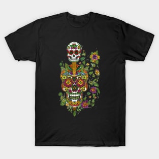 Celebrate Día de los Muertos with this colorful sugar skull art 10 T-Shirt